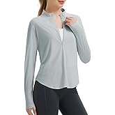 baleaf Women's Sun Shirts UPF50+ Half Zip Shirt Rash Guard Long Sleeves SPF Lightweight Clothing UV Protection Hiking Top
