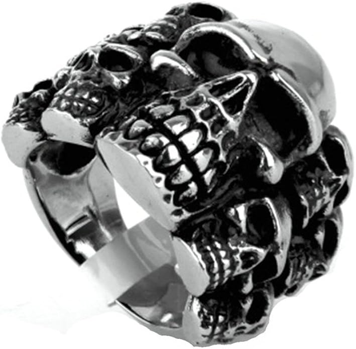 AnnroZ Mens Punk Rings(Provide Free Engraving) Stainless Steel 11