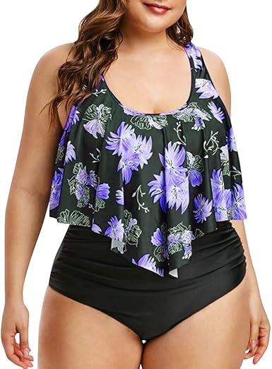 flounce swimsuit plus size