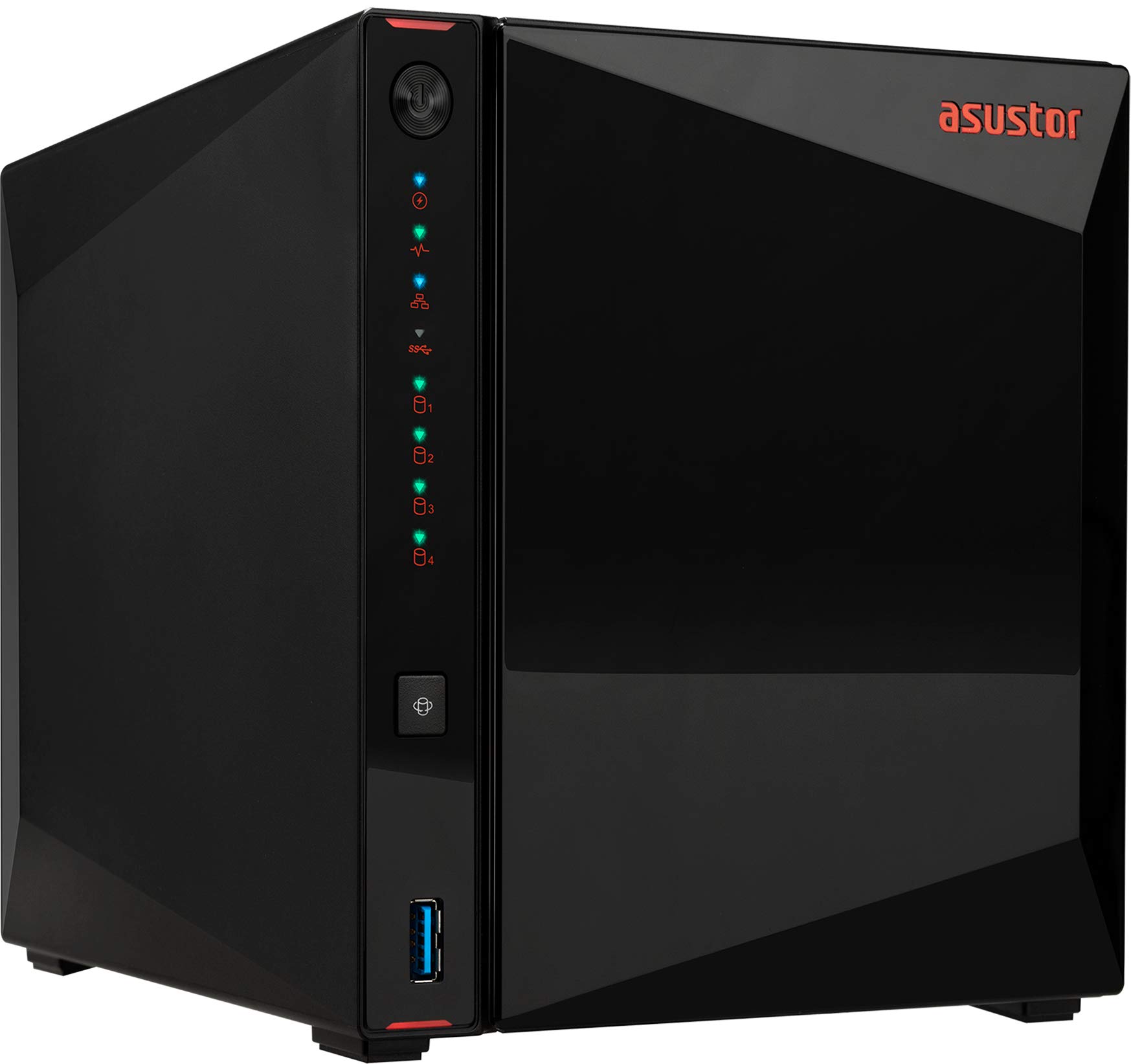 Asustor AS5304T - 4 Bay NAS, Intel Celeron Quad-Core, 2 2.5GbE Ports, 4GB RAM DDR4, Gaming Network Attached Storage, Personal Private Cloud (Diskless)