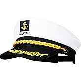 XUECHEN Sailor Hat for Adults – Captain Hat Costume Accessory for Men and Women, Ideal for Halloween, Cosplay, Yacht Parties