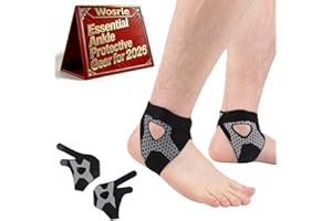 Adjustable Elastic Ankle Brace, 3-Stage Compression Support with Straps, Heel Cutout Design, Joint Stabilization Gear, Athlet