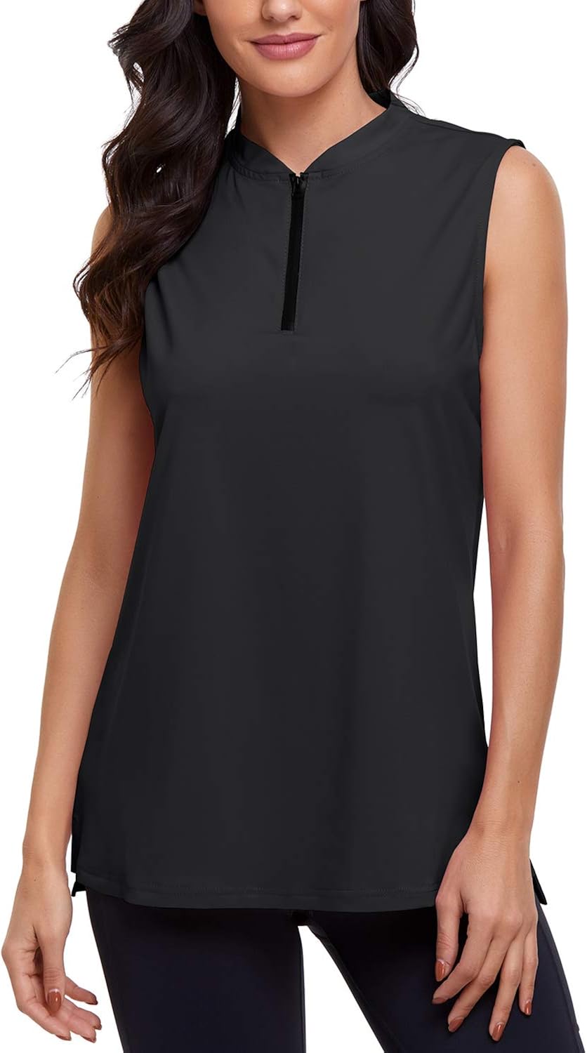 Women Hiking Long Sleeve/Sleeveless UPF 50+ Dry Fit Sun Protection Golf Tennis Shirt: Clothing