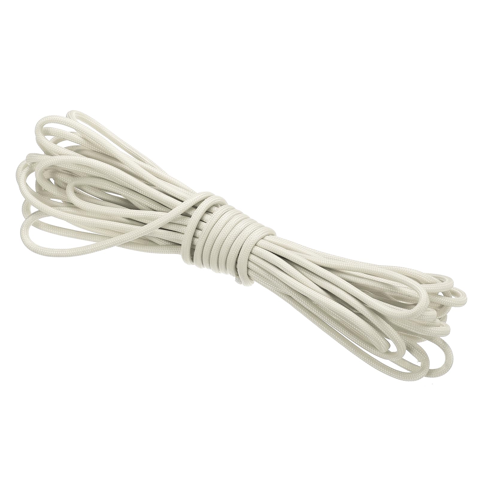 PATIKIL 26 Feet Glow in the Dark Paracord, 4mm Camping Paracord Rope 9-Strand Type 550lb Nano Cord Paracord for Camping Tent Tarp Hiking, White