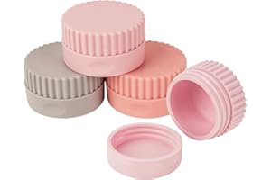 Adorila 4-Pack Silicone Travel Jars, 0.6oz Leak-Proof Cream Pots, Snap-On Soft Containers for Lotion, Ointments, Pills, Jewel