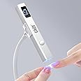 GAOY Cordless Nail Lamp with Stand, Mini Handheld UV Light with LCD Display for Gel Nails, Rechargeable USB Nail Dryer for Fast Curing, Silver