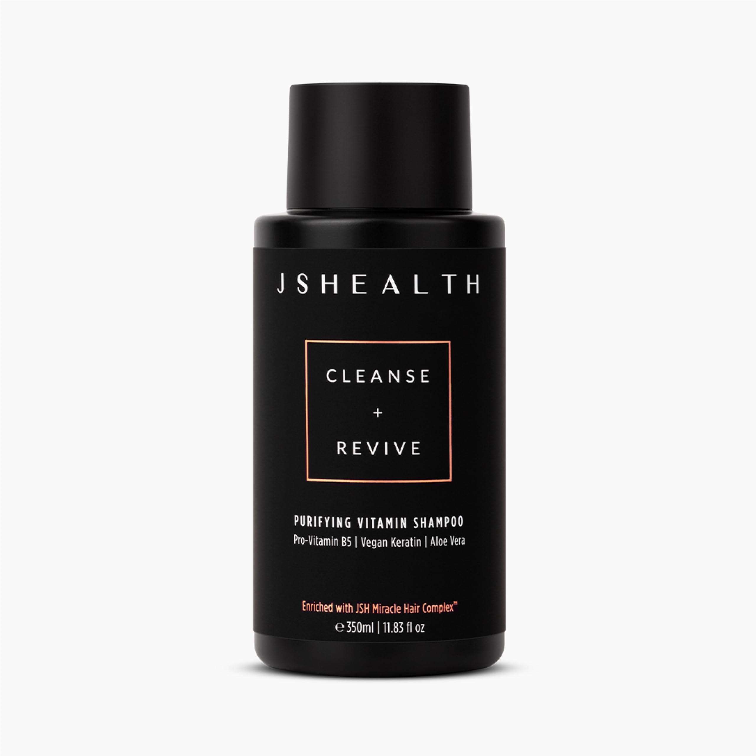 JSHealth Purifying Keratin Shampoo - Cleansing & Reviving Natural Shampoo for Color Treated Hair, Curly Hair & Dry Hair - Vegan, Sulfate & Paraben Free Formula, 350ml