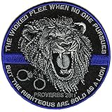 The Righteous Are Bold As a Lion Patch for Law Enforcement - By Ivamis Trading - 3.5x3.5 inch
