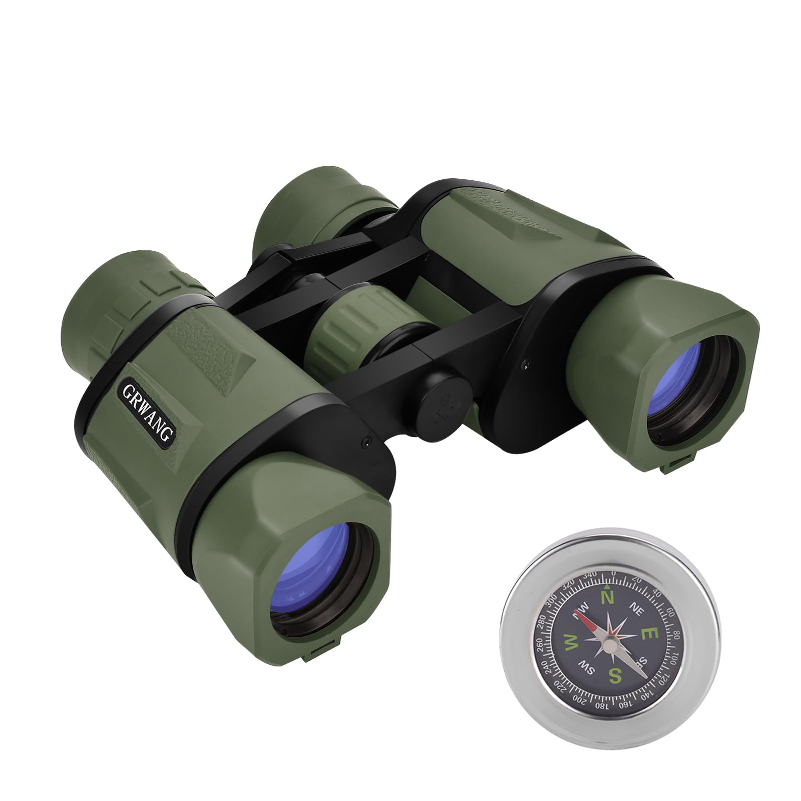 GRWANG 10x40 Professional HD Binoculars for Adults &Kids,Shock Proof Binocular with BAK4 FMC Lens, Large View & Waterproof Binoculars Perfect for Bird Watching, Sports,Hunting Gear,Gifts,Green