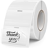 FINDAT Transparent Thermal Labels 2 × 1 Inch Self Adhesive Printer Clear Stickers Vinyl Waterproof Roll Decals Rectangle Name Tag for Address Design DIY Logo Business 300 PCS