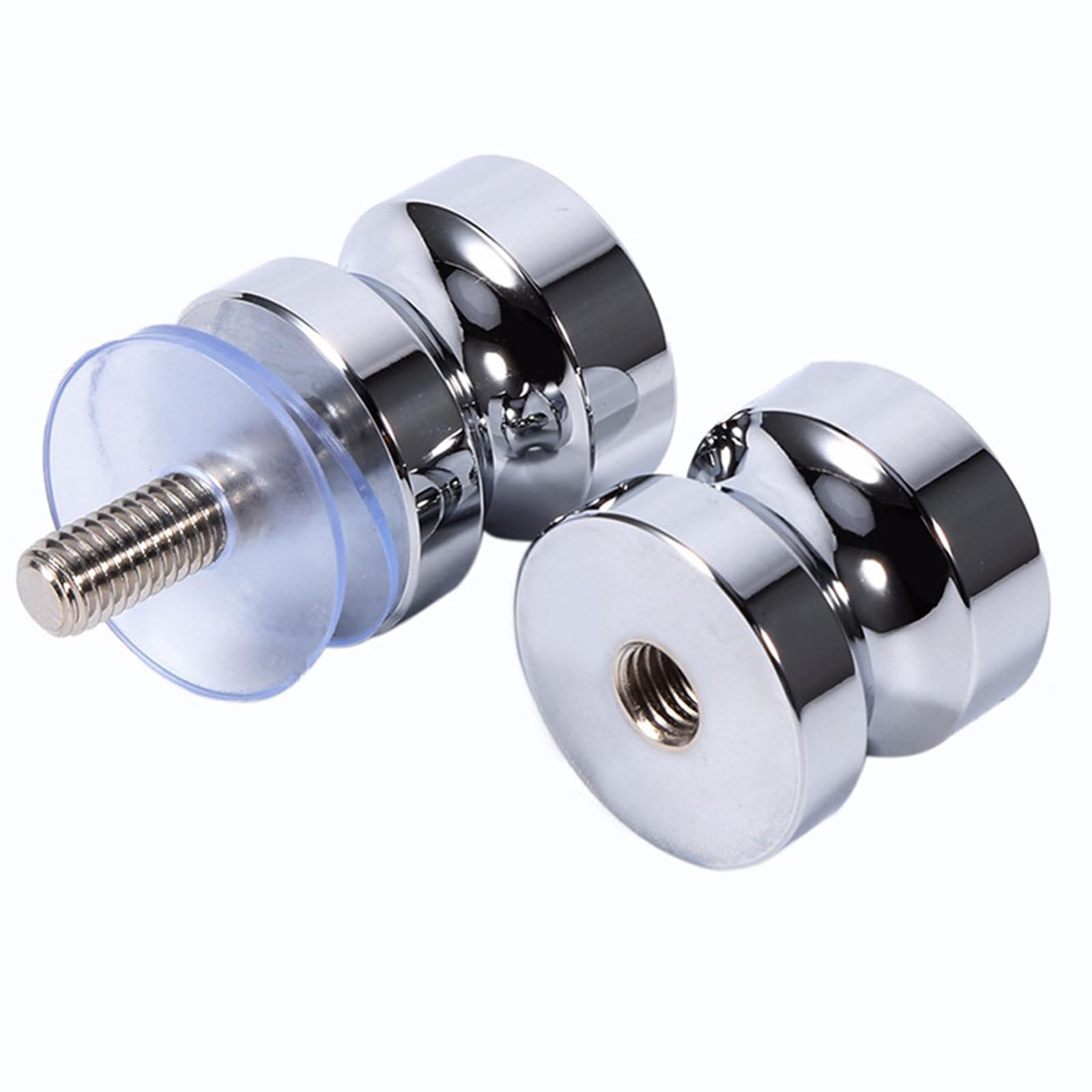 HYMAIPROSPERITY One Piece Shower Door Knobs Stainless Steel Shower Door Handle Silver Round Door Knob Chrome Door Handles for Door, Glass Shower Handle