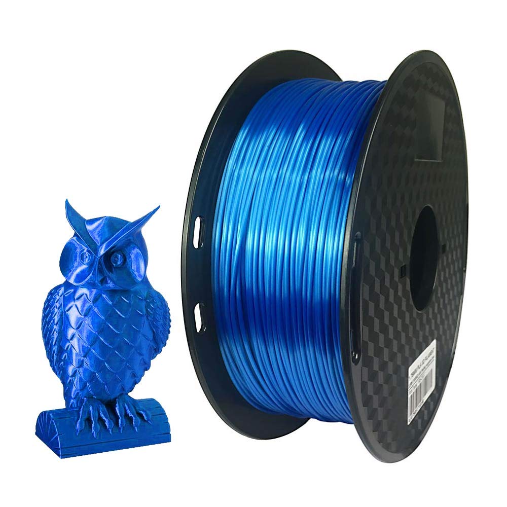 Silk Sapphire Blue PLA Filament 1.75 mm 1KG 3D Printer Filament 2.2LBS 3D Printing Material Shine Silky Shiny Metallic Metal Blue CC3D PLA Filament