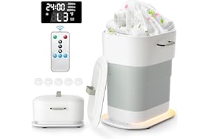 Foldable Towel Warmer 27L,Retractable Portable Towel Warmers Bucket, Time Setting & Auto Shut-Off, 3 Heat Levels with Lightin