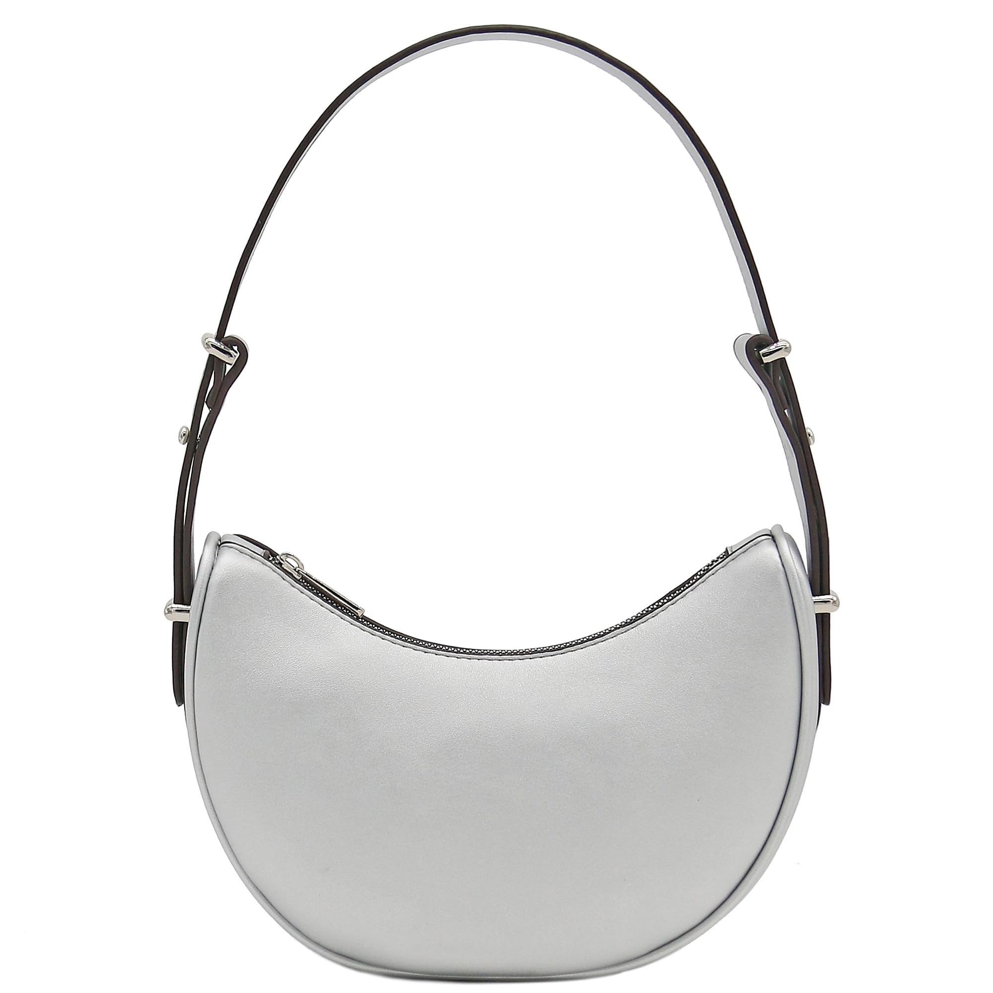 Small Crescent Smooth PU Leather Underarm Shoulder