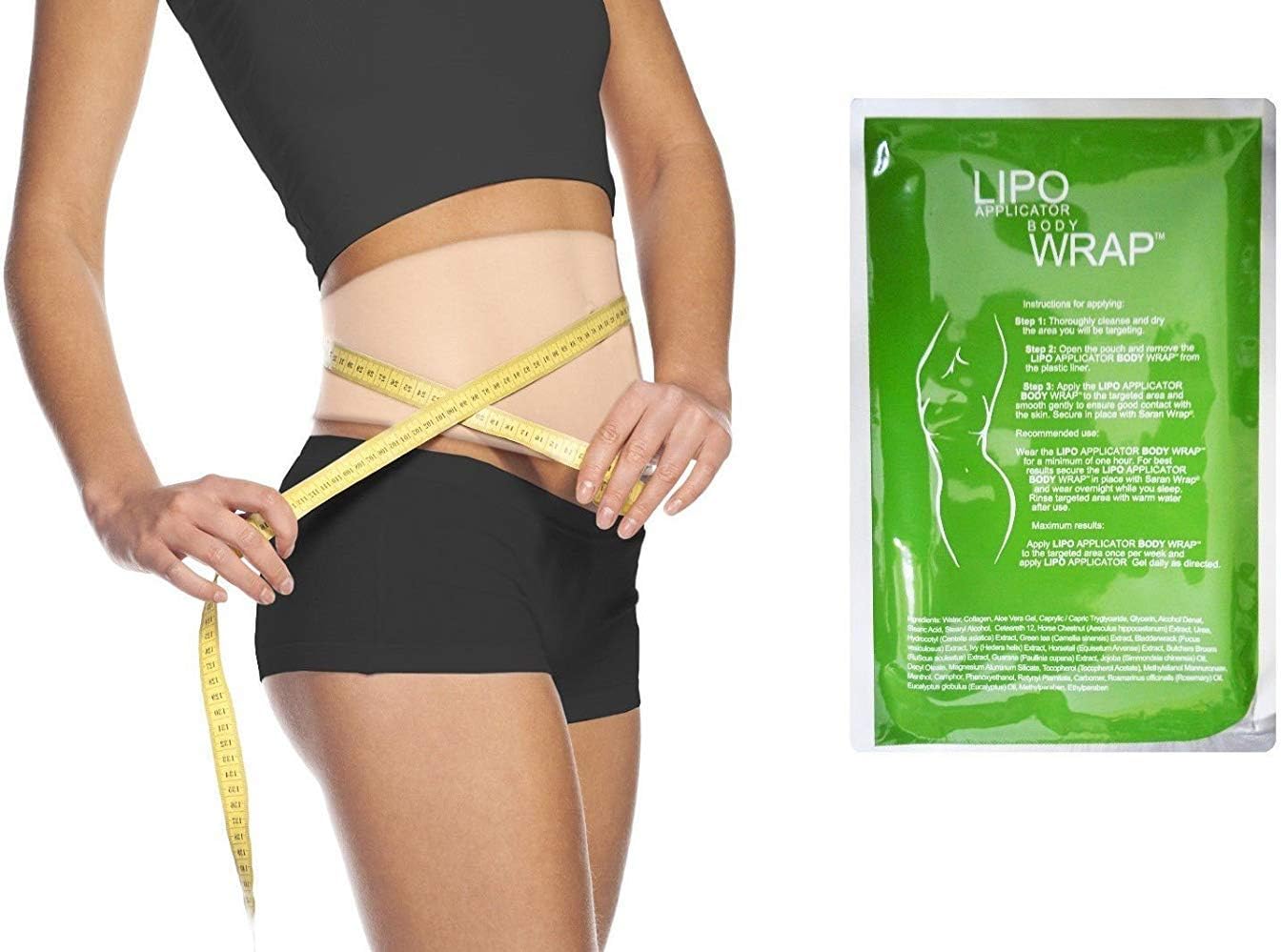 Ultimate Body Wrap Lipo Applicator for inch loss tone stomach contouring (4 Wraps + Defining Gel (5.07 Oz))