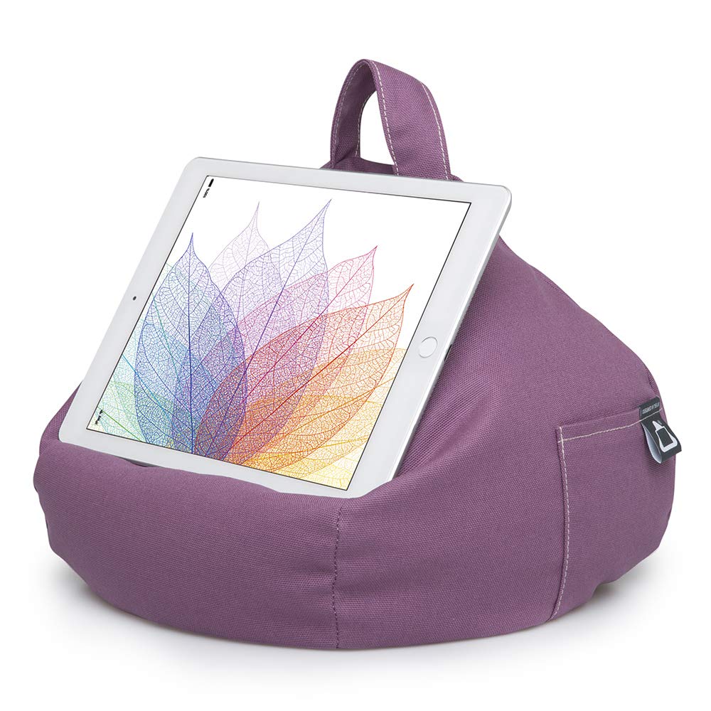 iBeani iPad Pillow & Tablet Cushion Stand - Securely holds any size tablet, eReader or book upto 12.9 inches, hands free comfort at any angle on any surface - Purple — image 1