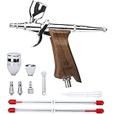 Bucasso Airbrush Guns for Painting, Double Action Trigger Airbrush Kit with 0.3mm/0.5mm/0.8mm Needles/Nozzle Sets, Replaceable Fluid Cup, Airbrush Spray Set for Painting Nails Cake Tattoo
