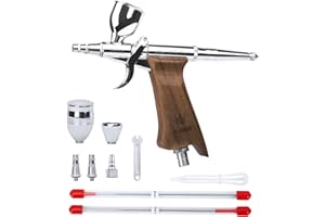 Bucasso Airbrush Guns for Painting, Double Action Trigger Airbrush Kit with 0.3mm/0.5mm/0.8mm Needles/Nozzle Sets, Replaceable Fluid Cup, Airbrush Spray Set for Painting Nails Cake Tattoo