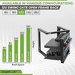 NavePoint 12U Wall Mount Server Rack - Swing Gate