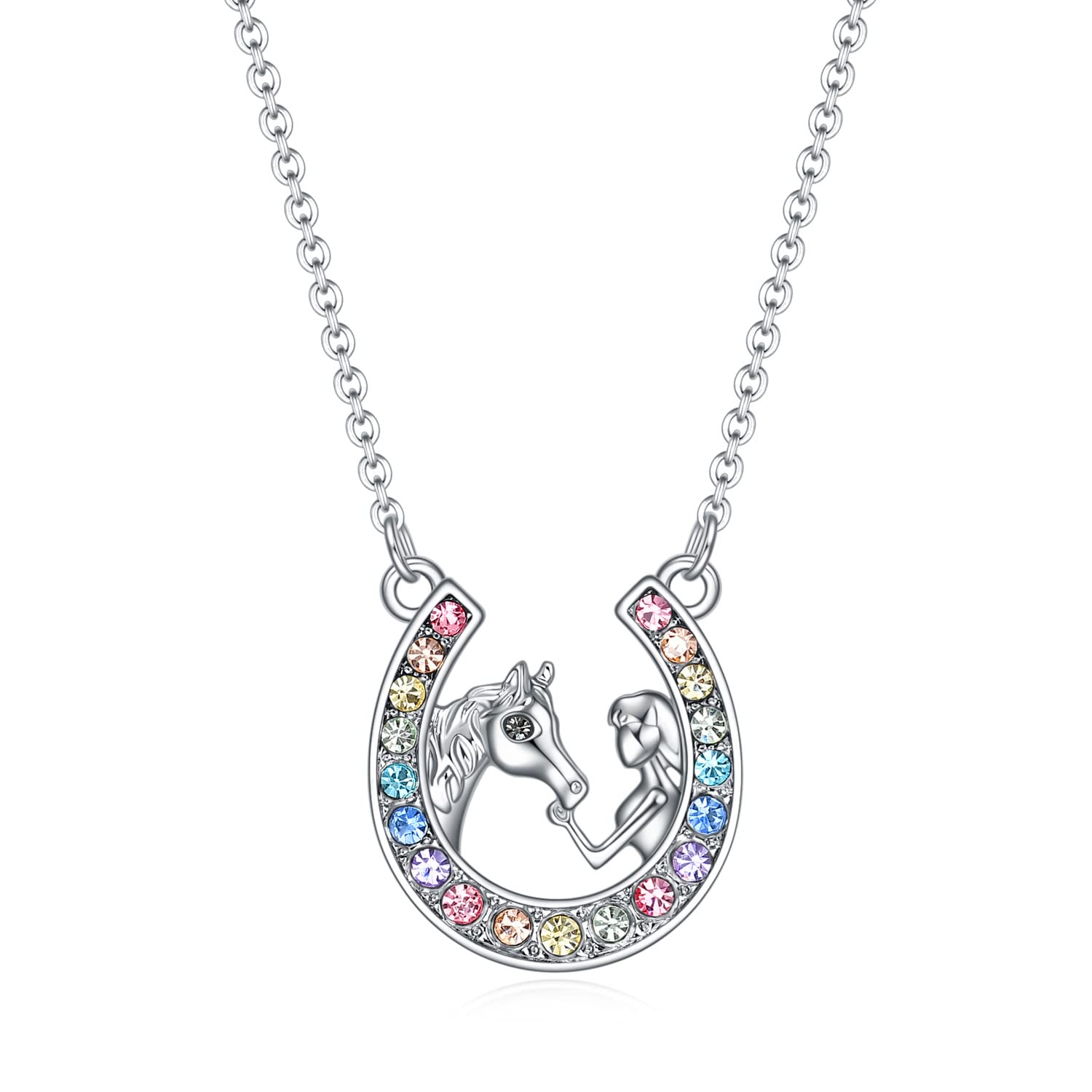 SUMFAN Dinosaur/Horse/Unicorn/Llama/Fox/Hummingbird/Mermaid/Flamingo/Wolf Necklace Gifts for Girls Women,Girls Animal Necklace Jewelry Birthday Valentine's Day Christmas Back to School Gifts for Daughter