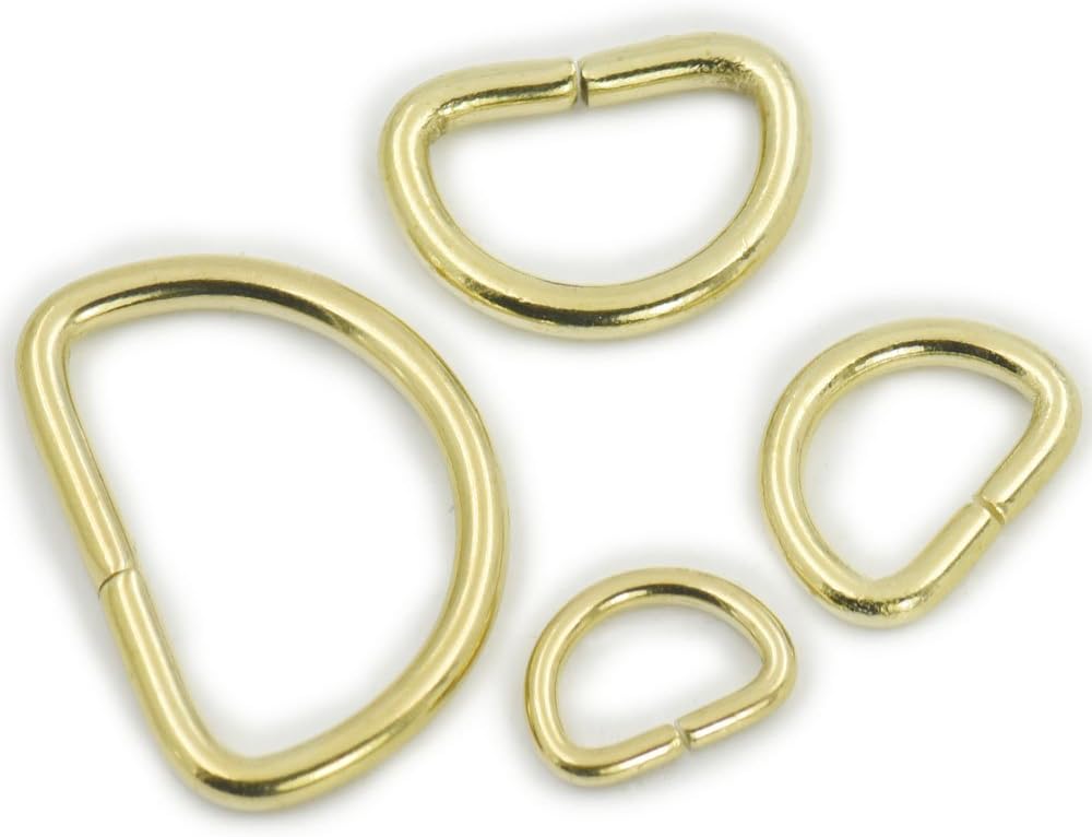 Bluemoona 10 Pcs - Brass Non Welded Dee Rings 40mm 1 5/8" Webbing D Buckle Bag