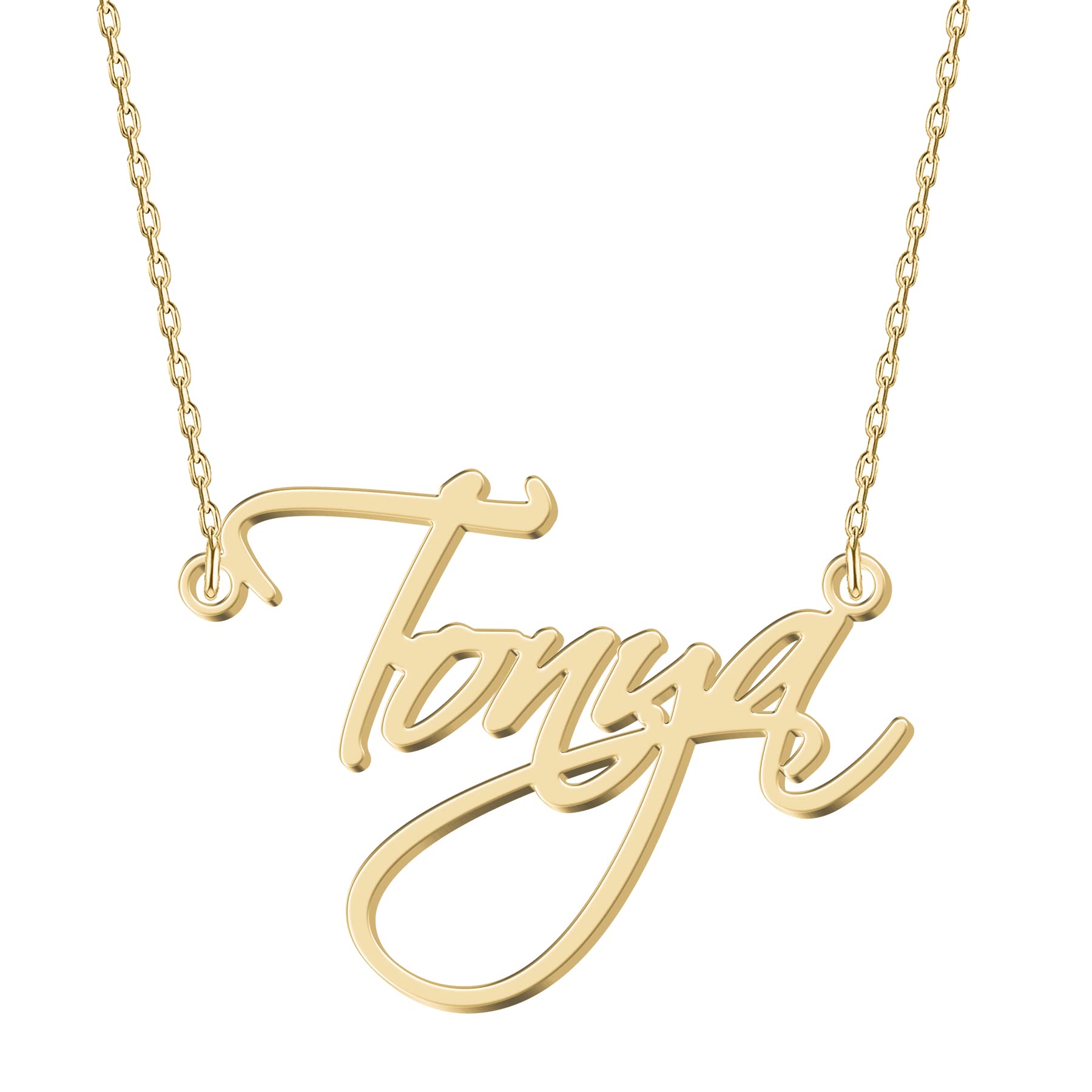 UMAGICBOX Personalized Tonya Name Necklace 18K Gold