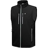 Little Donkey Andy Men's Lightweight Fleece Softshell Vest Windproof Sleeveless Jacket Outerwear with Zipper Pockets