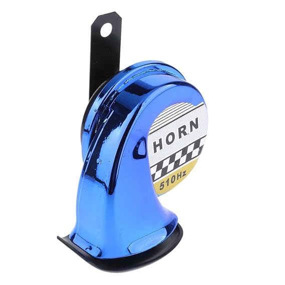 perfk Universal 12V/130dB Druckluft Schnecke Hupe Lufthorn mit Wasserdichter Abdeckung, Blau/Schwarz - Blau