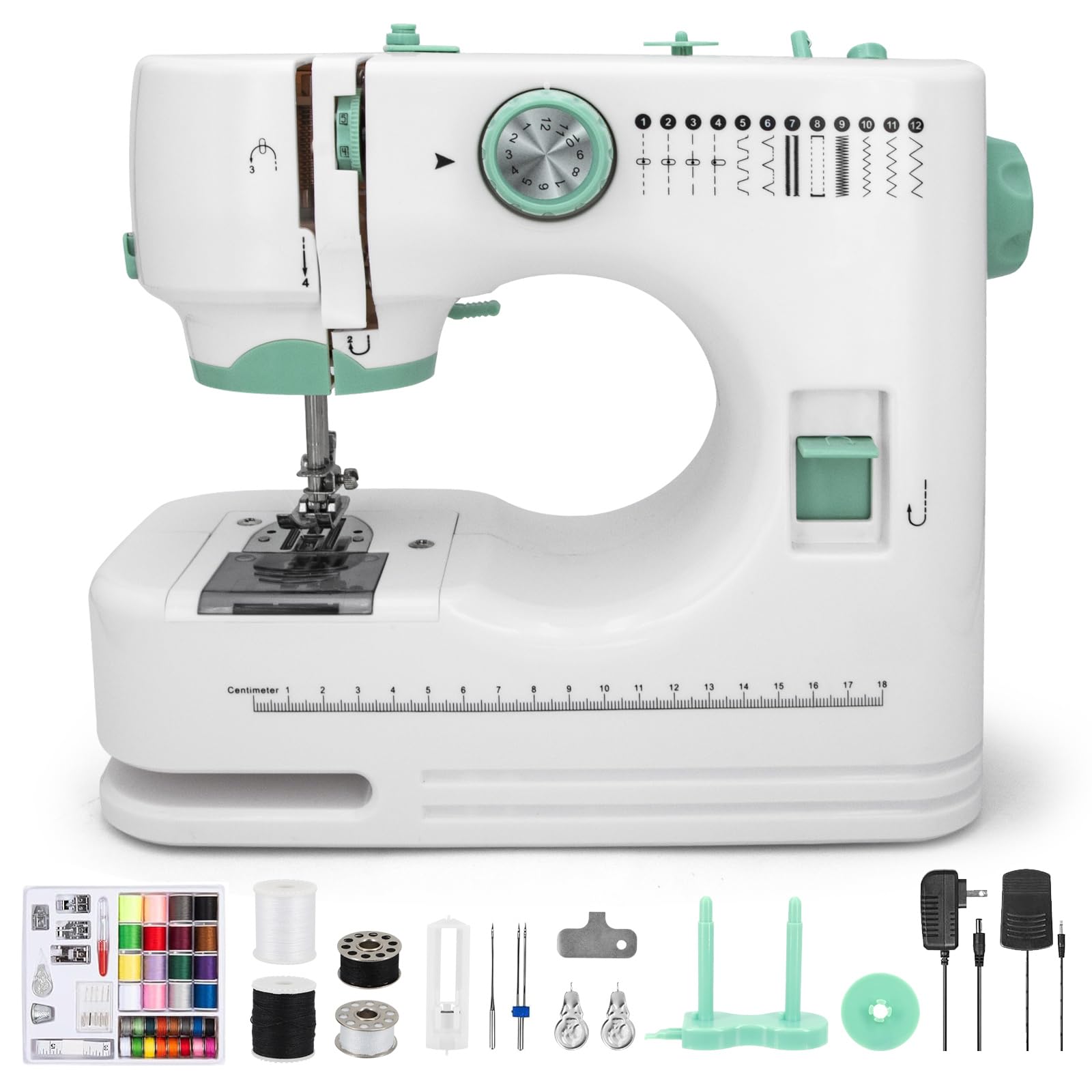 Photo 1 of Xamanabu Sewing Machine for Beginners with 12 Built-in Stitches, 6 Included Feet, Portable Sewing Machine with Foot Pedal, High-Low Speeds