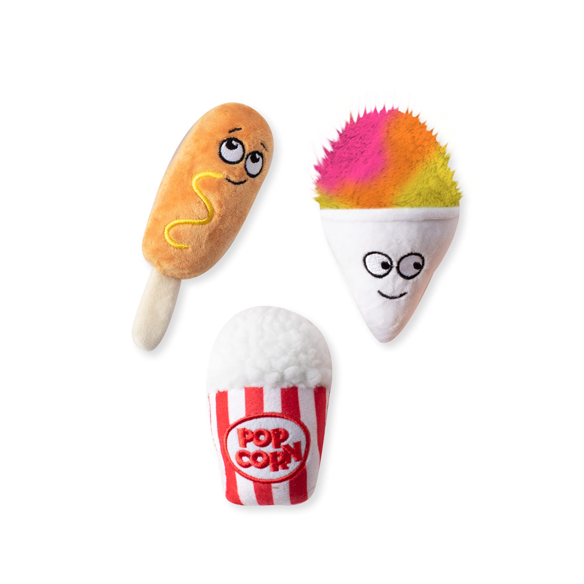 Fringe Studio Plush Dog Toy Set, FAIR Foods, 3 Piece Set, for Small Dogs (289505)