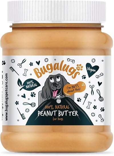 Bugalugs Dog Peanut Butter 100% Natural Peanut Butter for Dogs & Puppies