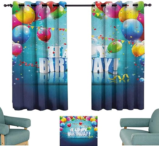 Sanring Cortina de cumpleaños Decorativa con diseño Realista en 3D