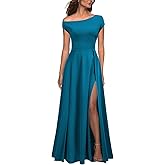MUSHARE Women's One Shoulder Formal Dress Sexy Split Party Long Cocktail Dresses