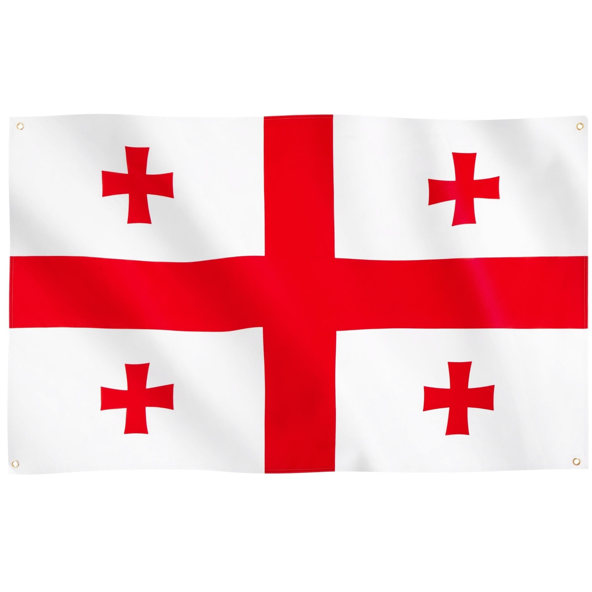 Runesol Georgia Flag, 91x152cm, 3ft x 5ft, 4 Grommets, Eyelet In Every Corner, Georgian Flag, Sakartvelo, Independence Day, Premium Flags, Inside, Outside, Banner, Vivid Colours — image 1