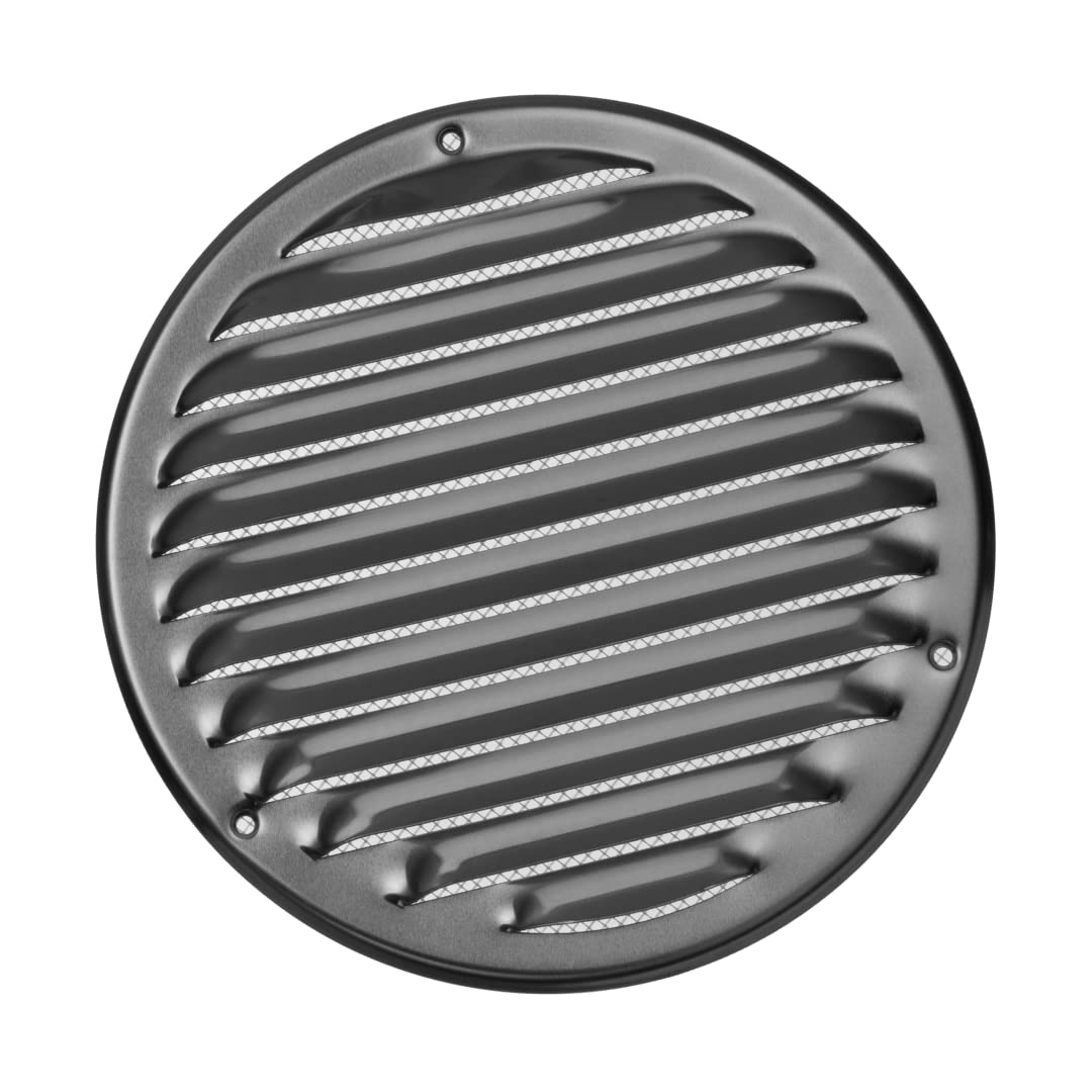 Ø 160mm / 6" inch Aluminium Round Metal Air Vent Grille Cover with Insect Mesh - Ventilation Cover