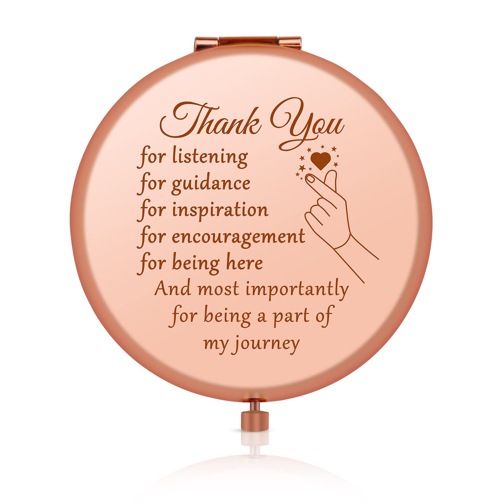 Jielahua Boss Mentor Appreciation Gift for Women: Rose Gold Compact Mirror, 2.6 Inch, Magnifying & Regular Sides, Portable, Perfect for Makeup, Retirement, Going Away Gifts