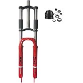 DONSP1986 Bike Suspension Fork 26" and 1 1/8" Headset Combo,Disc Brake,Red,Bike Fork/Bicycle Forks