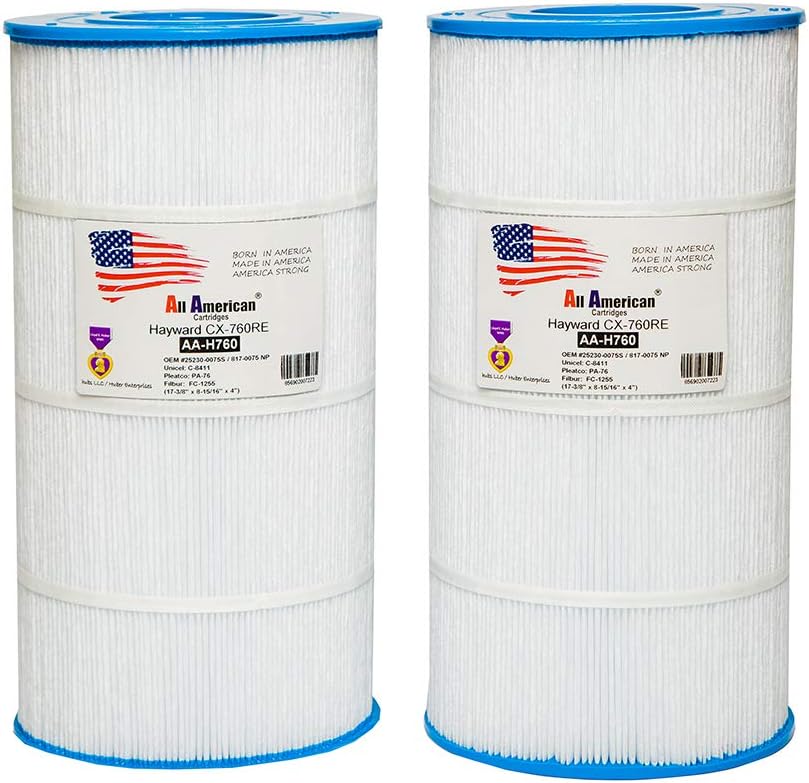 2 Pack Hayward CX760RE, Sta-Rite Posi-Clear PXC75, OEM 25230-0075S, 817-0075 N/P, Unicel C-8411, Pleatco PA76, Filbur FC-1255, Pro Clean ll 75, All American AA-H760 Replacement Pool Filter Cartridge