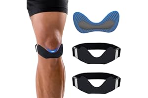 2pcs Patellar Tendon Support Strap, Silicone Patella Stabilizer Knee Brace Adjustable Anti-Slip Patella Band for Women Men Ru