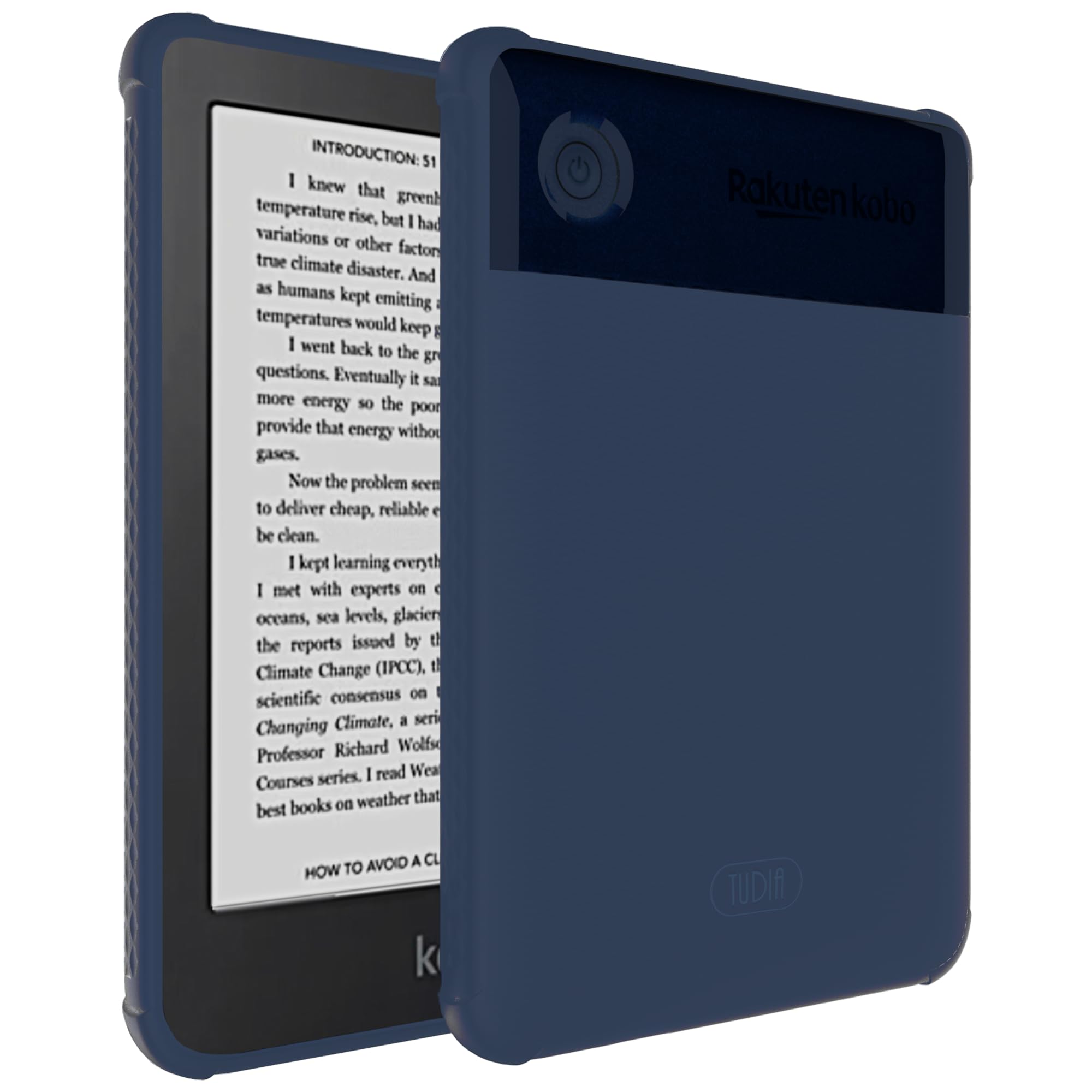 TUDIA Rugged Fit Designed for Kobo Clara 2E Case 6", [SKN] Shockproof Anti-Yellowing Slim Grip Lightweight TPU Skin Bumper Reinforced Corners Drop Protection eReader Rubber Gel Cover (Frosted Blue)