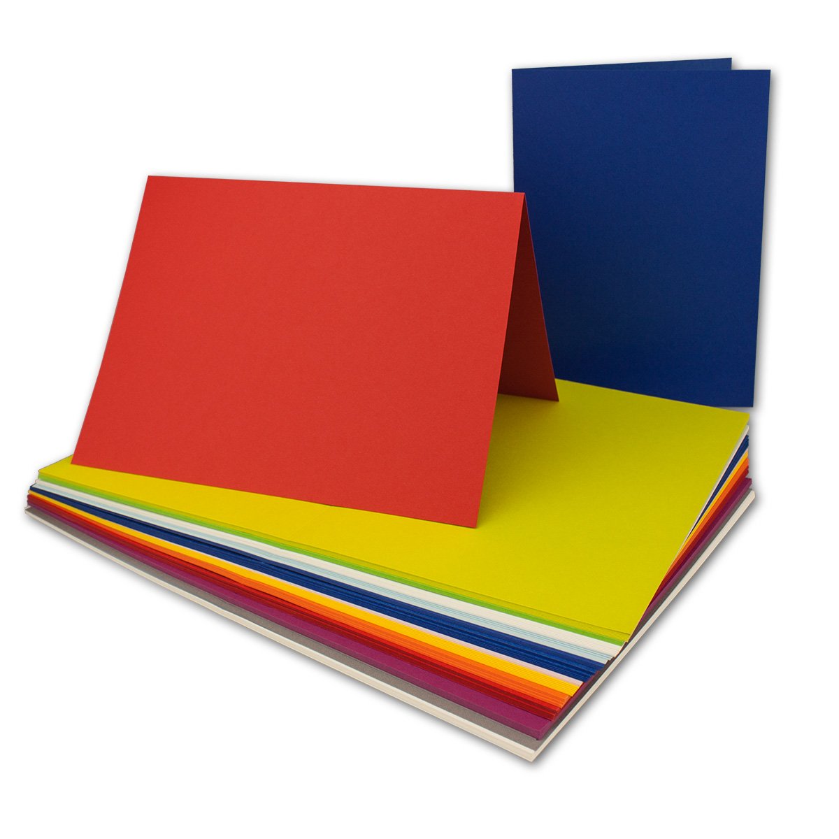 NEUSER PAPIER 25x colored folding cards mixed colors DIN A5-21 x 14.8 cm Color Mix Various designs GUSTAV NEUSER