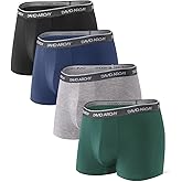 DAVID ARCHY Mens Trunks Underwear Soft Breathable Rayon Made from Bamboo Trunk No Fly Pouch
