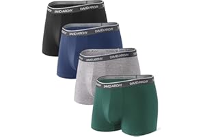 DAVID ARCHY Mens Trunks Underwear Soft Breathable Rayon Made from Bamboo Trunk No Fly Pouch