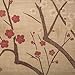 RH Art Vintage Japanese Doorway Curtain Red Wintersweet at Moonlit Night, Brown