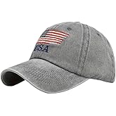 USA Flag Hat - American Flag- Embroidered - Put Your Patriotism On Display - Comfortable - Adjustable - One Size Fits Most