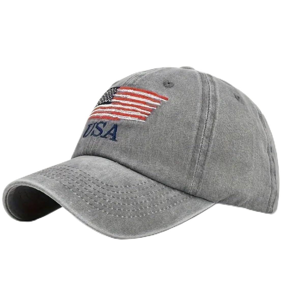 USA Flag Hat - American Flag- Embroidered - Put