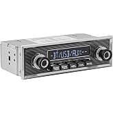 Single Din Classic Car Stereo: Vintage Retro Style Radio for Truck | Bluetooth LCD Display AM FM Receiver USB AUX-IN Pre-amp Subwoofer Output