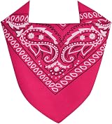 Aomig Bandana Head Scarf Rose Red Paisley Unisex Multi-Use Headwrap 73x36cm view 8