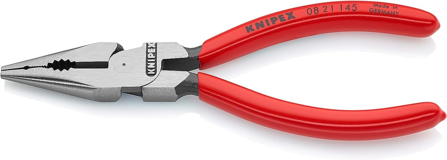 KNIPEX Needle-Nose Combination Pliers with Plastic Coating 145 mm, 08 21 145