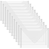 Briartw 30 Pack Storage Bag,Resealable Plastic Envelopes Pockets for Cutting Dies Stencil Crafts Organizer Holder,6x8.75"Clear Storage Envelopes for Clear Stamp,Die Cuts,Scrapbook Paper